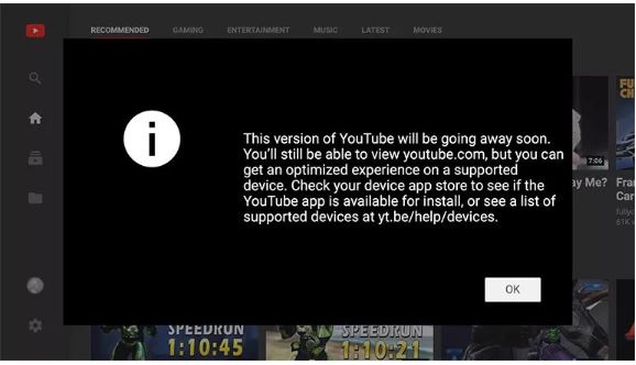 YouTube, TV Dostu Arayüzünü Kapatıyor!